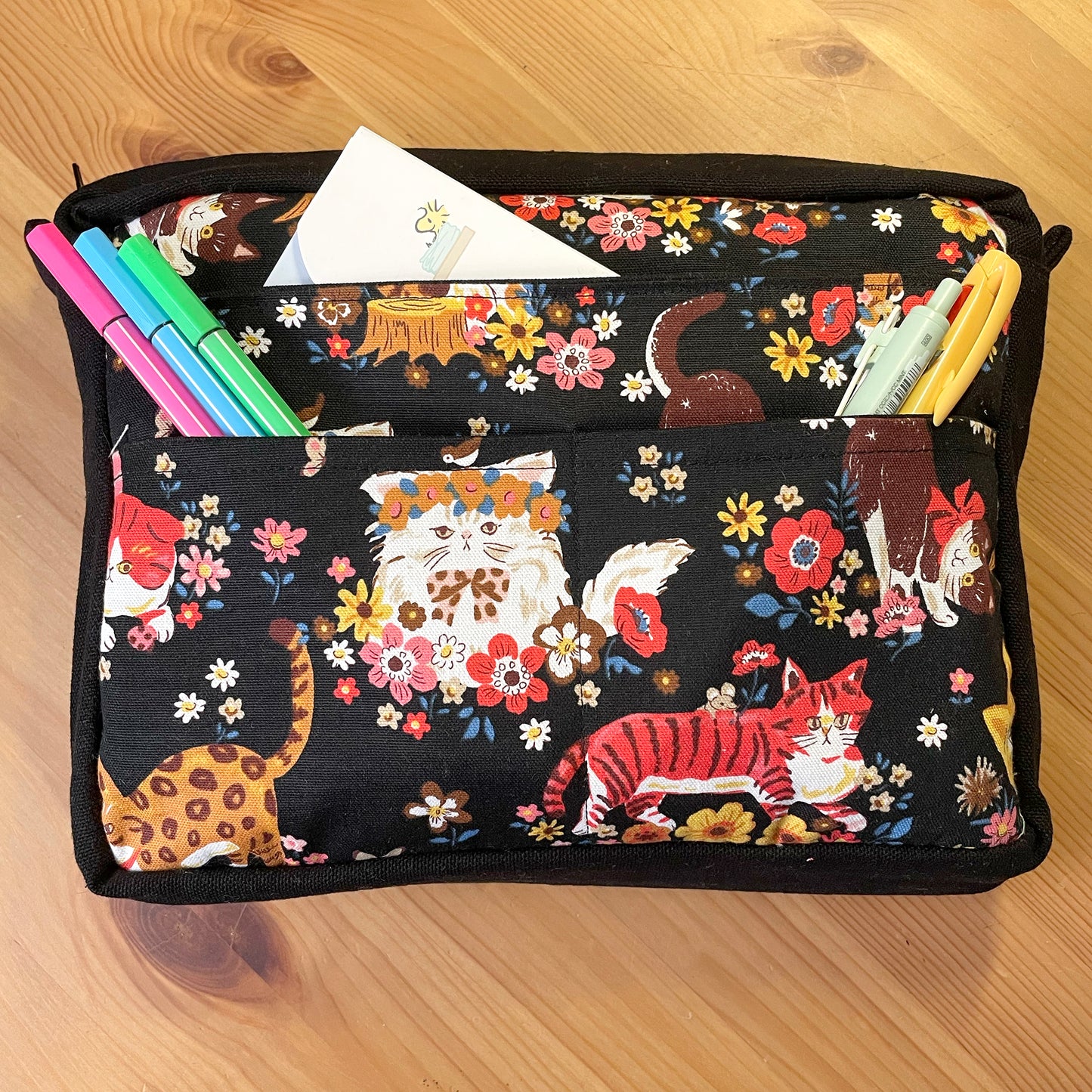 Flower Garden Kitties Journal/Planner Pouch