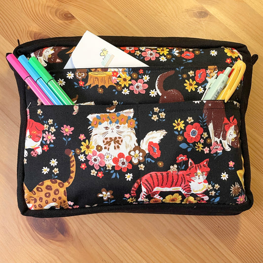 Flower Garden Kitties Journal/Planner Pouch