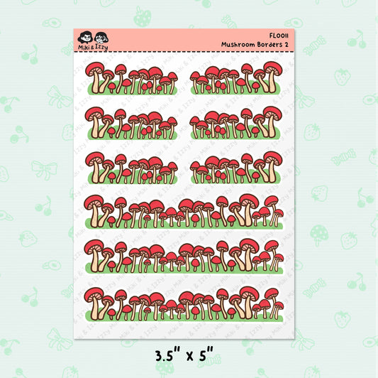 Mushroom Border 2 Sticker Sheet