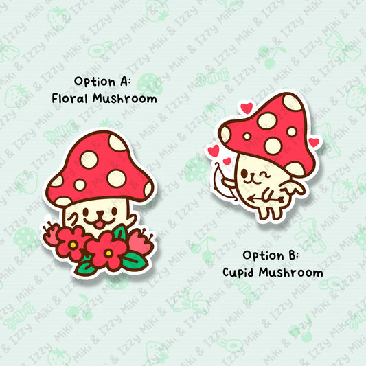 Happy Mushroom Sparkle Vinyl Stickers