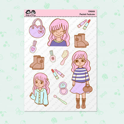 Pastel Fashion Sticker Sheet