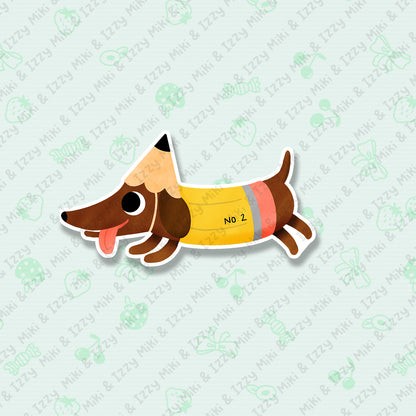 Pencil Pup Sparkle Vinyl Sticker