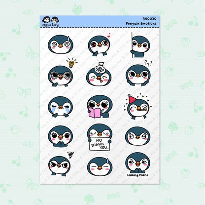 Penguin Emotion Sticker Sheet