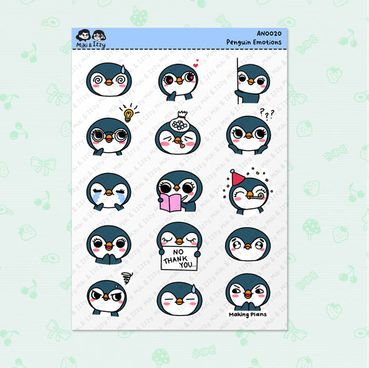 Penguin Emotion Sticker Sheet