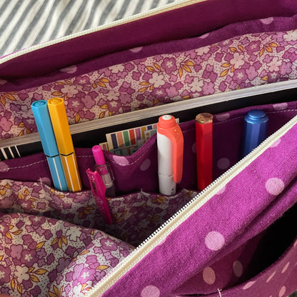 Purple Dots Journal/ Planner Pouch