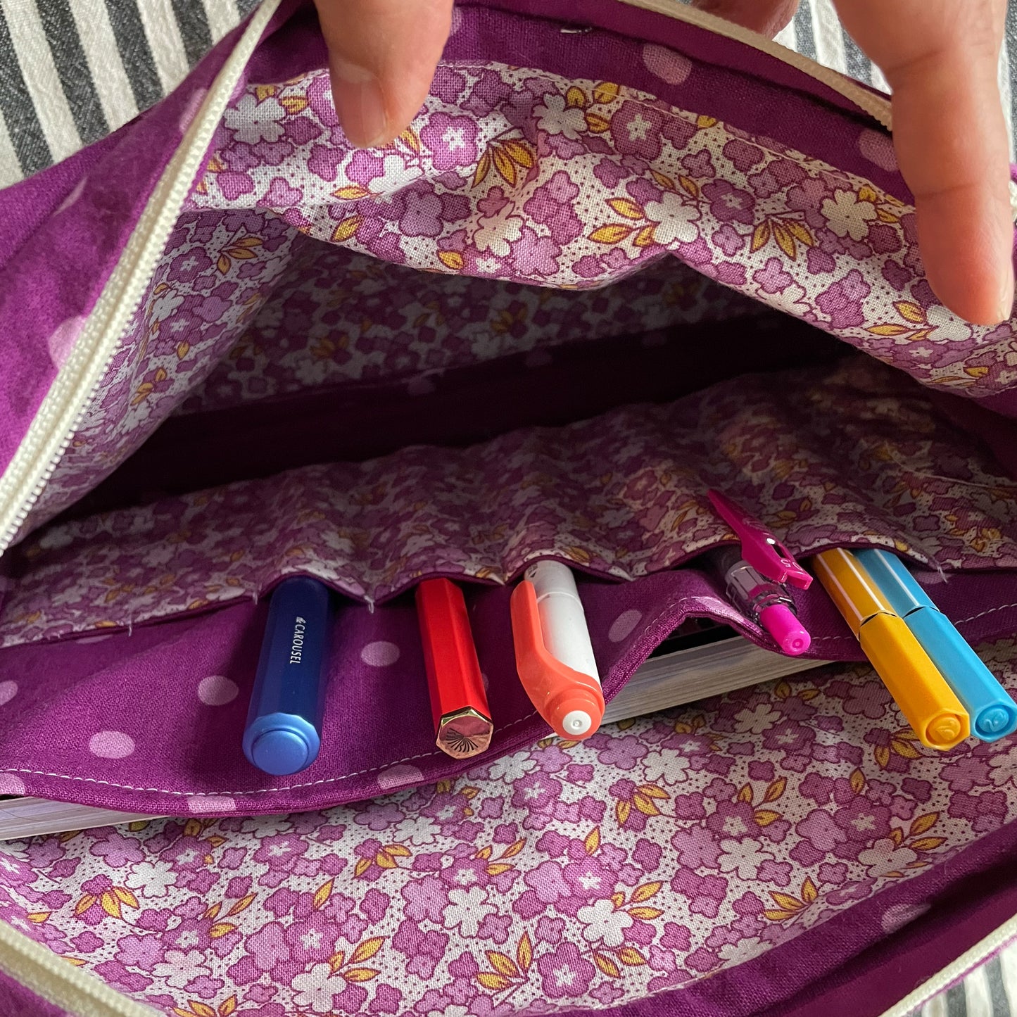 Purple Dots Journal/ Planner Pouch