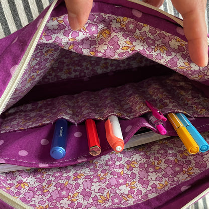 Purple Dots Journal/ Planner Pouch