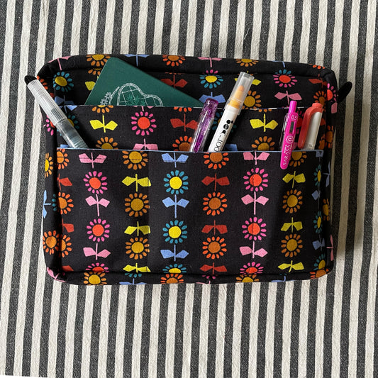 Rainbow Flowers Journal/ Planner Pouch