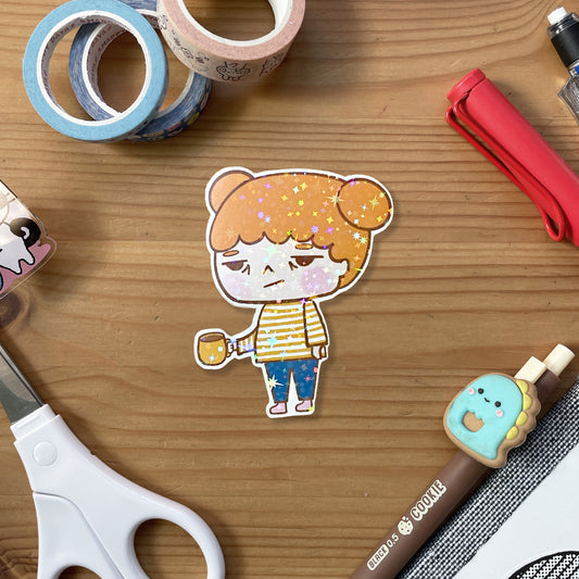 Sleepy Nori Glitter Vinyl Sticker