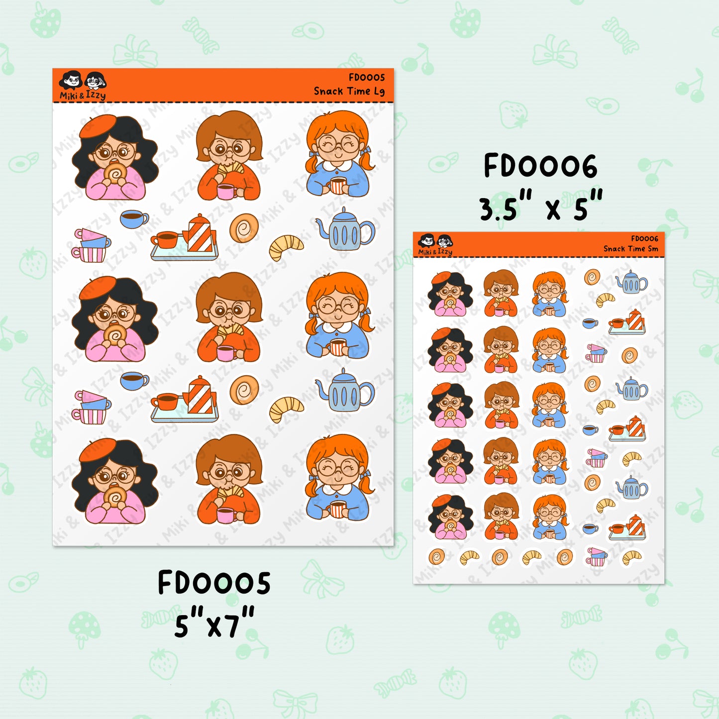 Snack Time Sticker Sheets (2 styles)