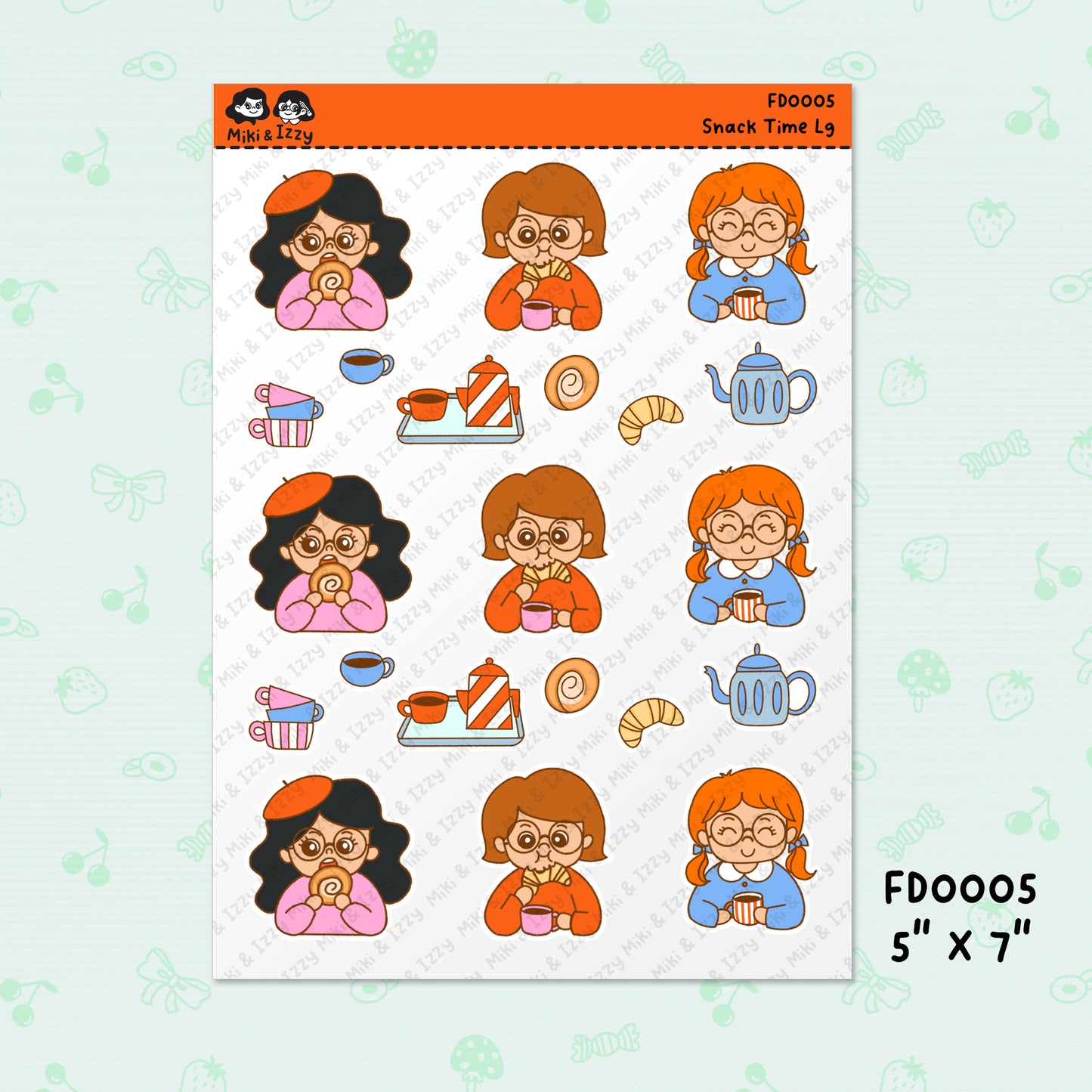 Snack Time Sticker Sheets (2 styles)