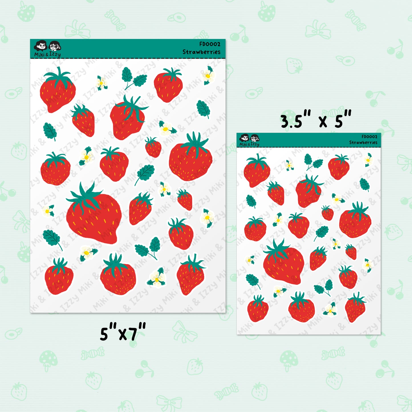 Strawberries Sticker Sheet