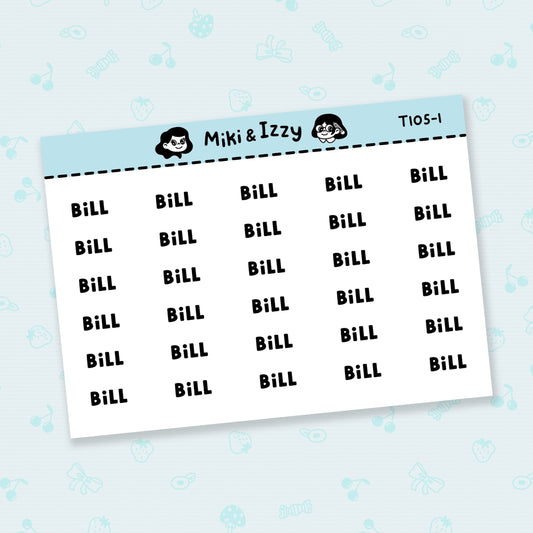 "Bill" Text Stickers