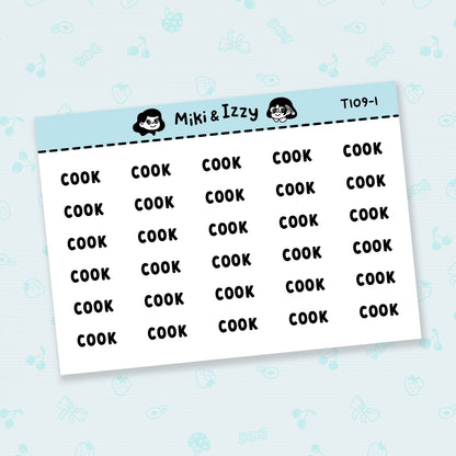 "Cook" Text Stickers