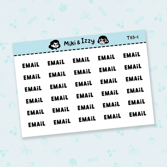 "Email" Text Stickers