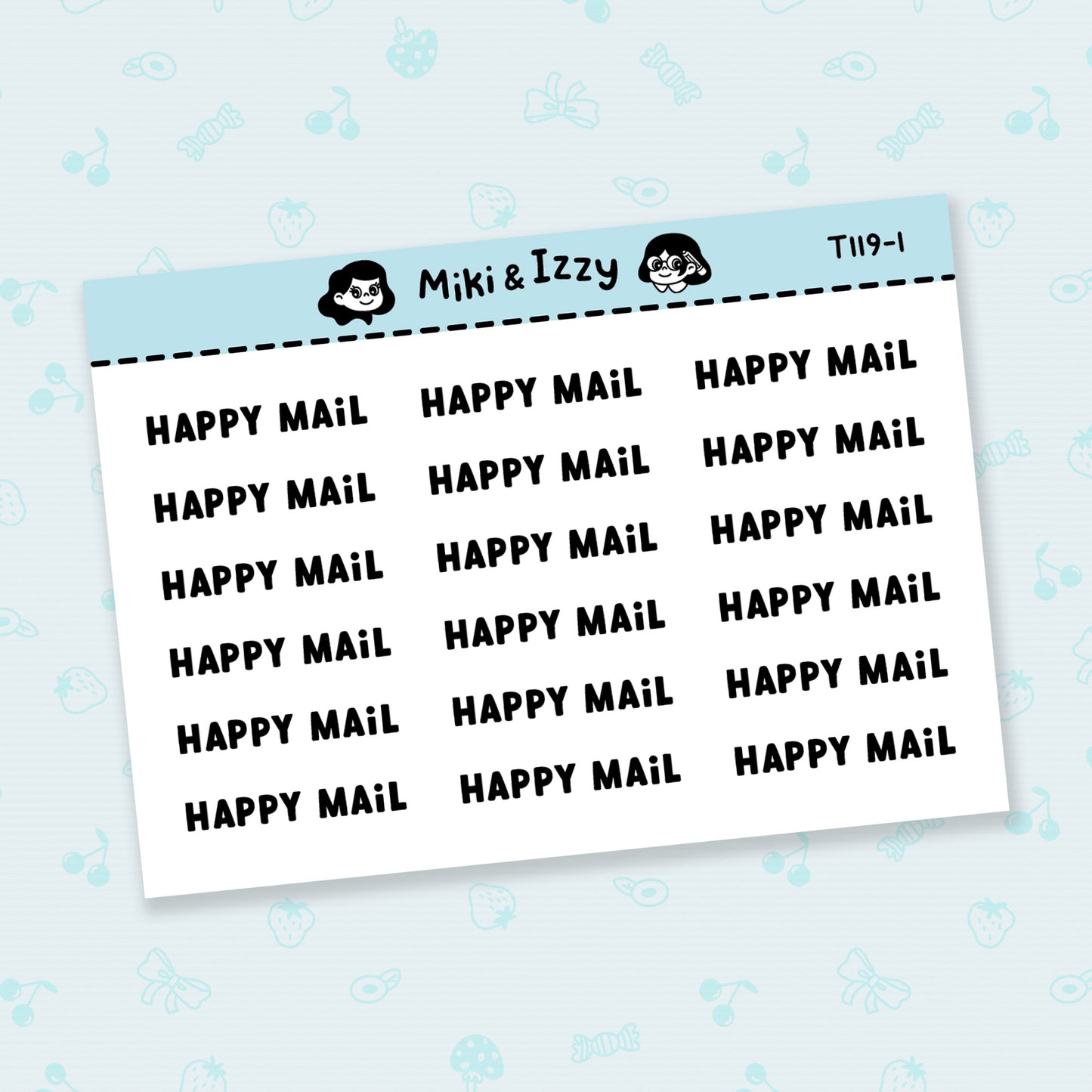 "Happy Mail" Text Stickers