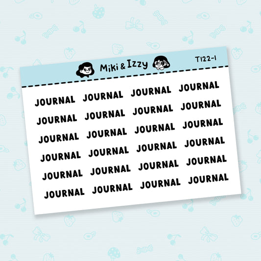 "Journal" Text Stickers