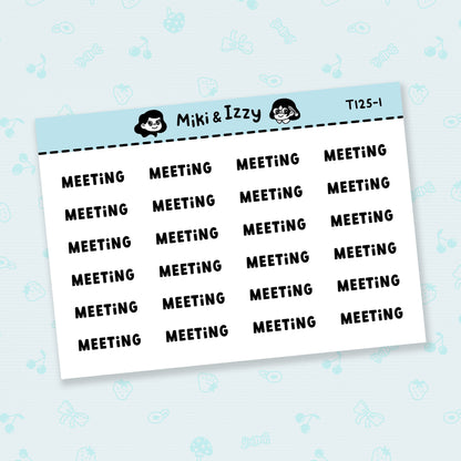 "Meeting" Text Stickers