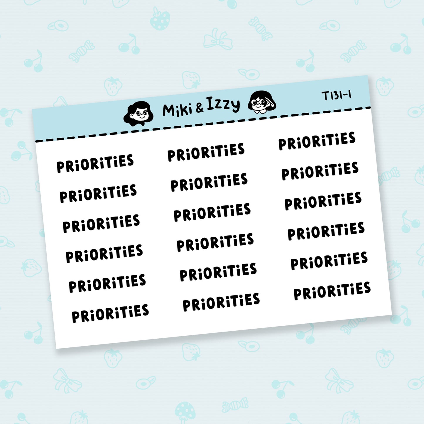 "Priorities" Text Stickers