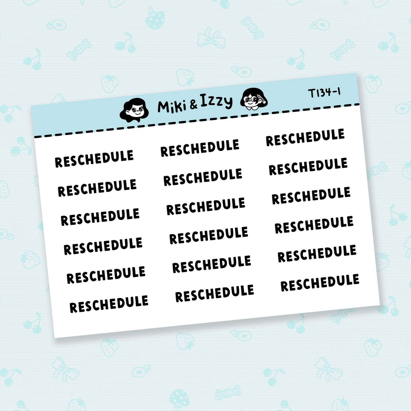 "Reschedule" Text Stickers