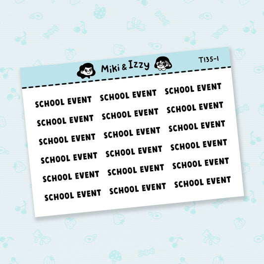 "School Event" Text Stickers