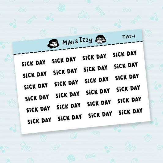 "Sick Day" Text Stickers