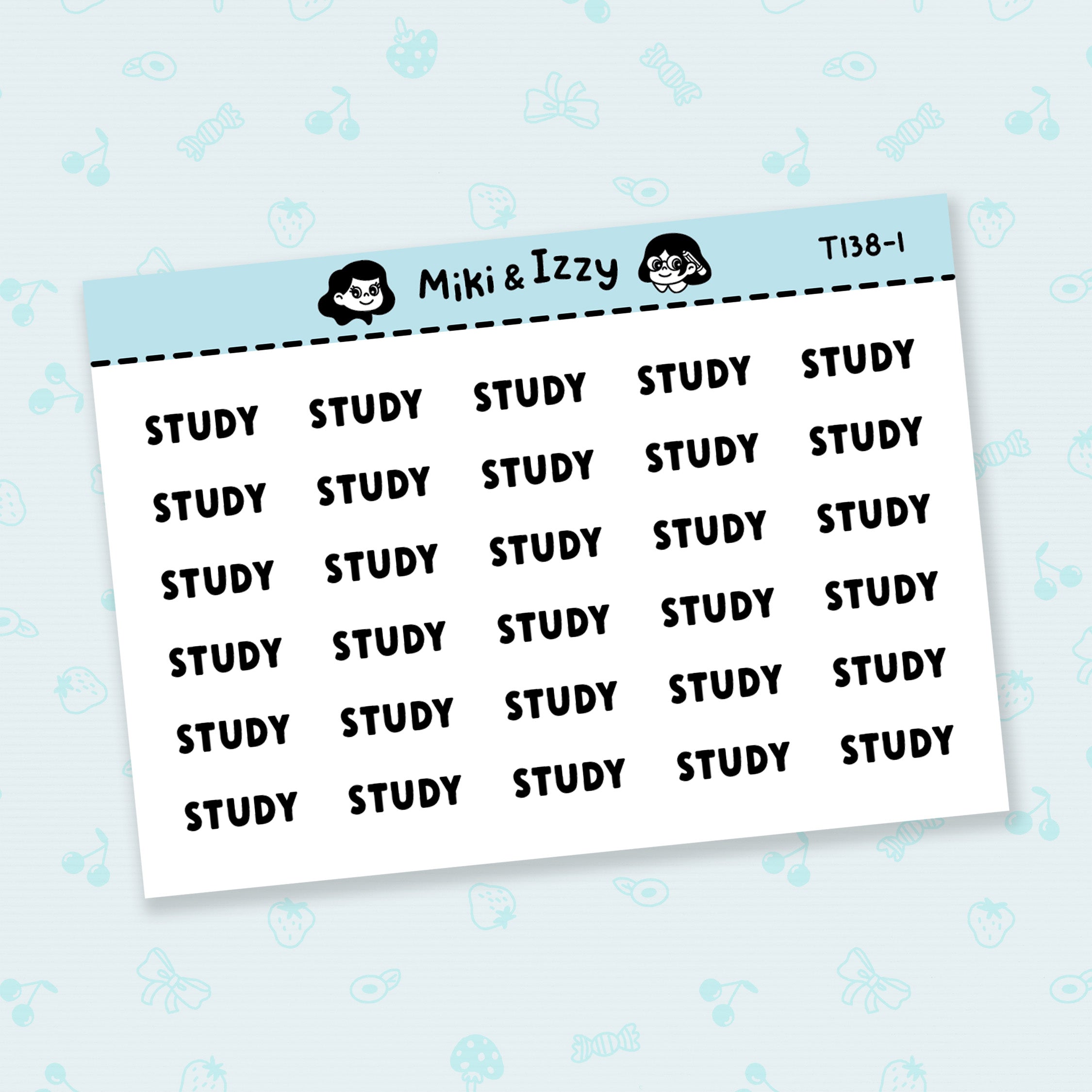 Blue Study Sticker