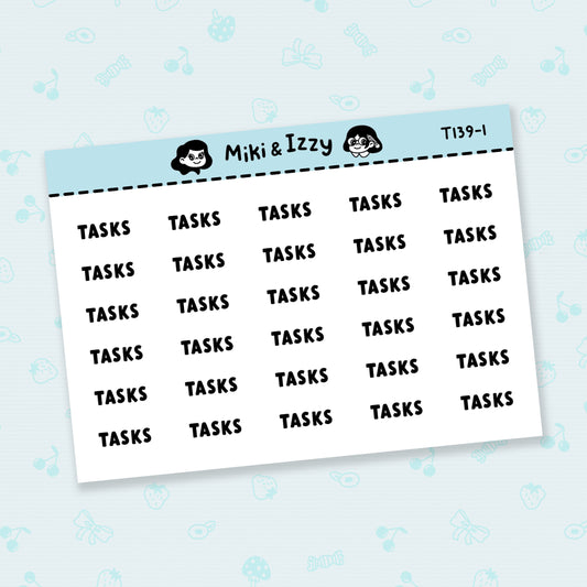 "Tasks" Text Stickers