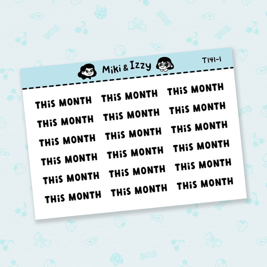 "This Month" Text Stickers