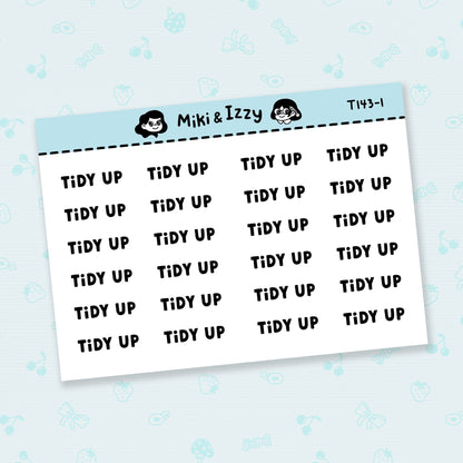 "Tidy up" Text Stickers