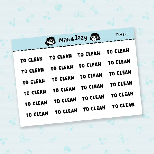 "To clean" Text Stickers