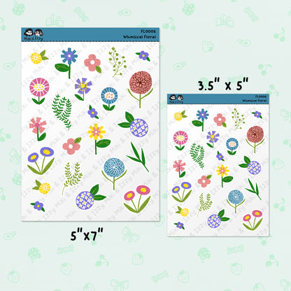 Whimsical Floral Sticker Sheet